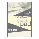 Graph Pad 85gsm with Scale Area 280x190mm 1mm 5mm 10mm Grid 50 Sheets A4 Cream Wove