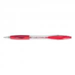 Bic Atlantis Ball Pen Retractable Cushioned Grip 1.0mm Tip 0.4mm Line Red Ref 887133 [Pack 12]