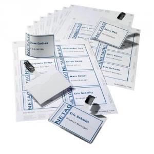 Cheap Stationery Supply of Durable Name Badge Set Visitor Assorted 20 Badges 60x90mm and 4 Insert Sheets 8181-00 Office Statationery