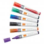 Nobo Liquid Ink Drymarker Drywipe Flipchart OHP Bullet Tip Line Width 3mm Assorted Ref 1901072 Pack of 12