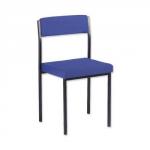 Trexus Side Chair Stackable Steel Frame Upholstered Seat W410xD410xH460mm Blue