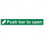 Stewart Superior Safe Condition and Fire Equipment Sign Push Bar to Open W600xH100mm Ref NS011