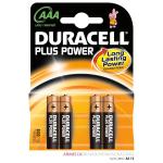 Duracell Plus Power Battery Alkaline AAA Size 1.5V Ref 81275258 Pack of 4