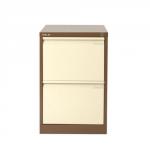 Bisley BS2E Filing Cabinet 2-Drawer H711mm Brown and Cream Ref BS2E-0506