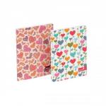 Silvine Fashion Notebook Perfect Bound Ruled 140pp 75gsm A5+ Assorted Hearts Ref PERA5HT [Pack 6]