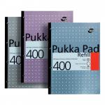 Pukka Pad Refill Pad Sidebound Ruled with Margin Punched 80gsm 400pp A4 White Ref REF400 [Pack 5]