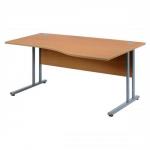 Sonix Style Cantilever Wave Desk Right Hand W1600xD1000-800xH725mm Beech