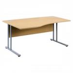 Sonix Style Cantilever Wave Desk Left Hand W1600xD1000-800xH725mm Maple