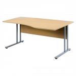 Sonix Style Cantilever Wave Desk Right Hand W1600xD1000-800xH725mm Maple