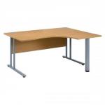 Sonix Style Cantilever Radial Desk Left Hand W1600xD1200xH725mm Oak