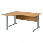 Sonix Style Cantilever Radial Desk Right Hand W1600xD1200xH725mm Oak