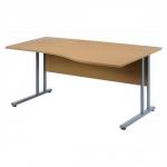 Sonix Style Cantilever Wave Desk Right Hand W1600xD1000-800xH725mm Oak