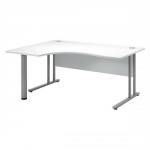 Sonix Style Cantilever Radial Desk Left Hand W1600xD1200xH725mm White
