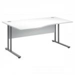 Sonix Style Cantilever Wave Desk Left Hand W1600xD1000-800xH725mm White