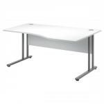 Sonix Style Cantilever Wave Desk Right Hand W1600xD1000-800xH725mm White