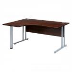 Sonix Style Cantilever Radial Desk Left Hand W1600xD1200xH725mm Dark Walnut