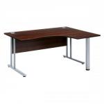 Sonix Style Cantilever Radial Desk Right Hand W1600xD1200xH725mm Dark Walnut