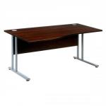 Sonix Style Cantilever Wave Desk Left Hand W1600xD1000-800xH725mm Dark Walnut