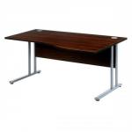 Sonix Style Cantilever Wave Desk Right Hand W1600xD1000-800xH725mm Dark Walnut