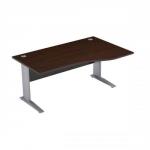 Sonix Premier Cantilever Wave Desk Right Hand W1600xD1000-800xH725mm Dark Walnut