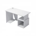 Sonix Ariel Home Workdesk with Bookcase W1200xD600xH725mm White