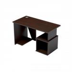 Sonix Ariel Home Workdesk with Bookcase W1200xD600xH725mm Dark Walnut