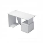 Sonix Ariel Home Work Desk with Cupboard W1200xD600xH725mm White