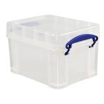 Really Useful Storage Box Plastic Lightweight Robust Stackable 3 litre W180xD245xH160mm Clear Ref 3C