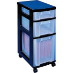 Really Useful Storage Tower Polypropylene 3 Drawers 7L 12L 25L W300xD420xH690mm Black Clear Ref DT1021B