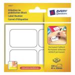 Avery Multipurpose Labels Pad Permanent 45x30mm White Ref 5052 [75 Labels]