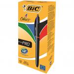 Bic 4-Colour Pro Ball Pen 1.0mm Tip 0.7mm Line Blue Black Red Green Ref 902129 [Pack 12]
