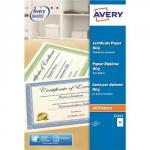 Avery Certificate Paper 50percent Cotton A4 Blue Border Ref C2425 [Pack 10]