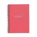 Remarkable Recycled Leather Notepad Wirebound 80gsm Plain 100pp A6 Pink [Pack 5]