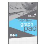 Student Graph Pad 70gsm 1mm 5mm 10mm Grid 50 Sheets A4 Orange Cover Pack of 10