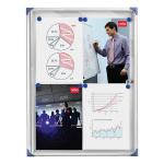 Nobo Noticeboard Extra-flat Glazed Case Lockable Magnetic Steel 4xA4 W550xD50xH735mm Ref 1900846