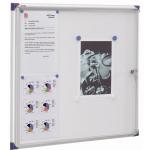 Nobo Noticeboard Extra-flat Glazed Case Lockable Magnetic Steel 6xA4 W785xD40xH812mm Ref 1900847
