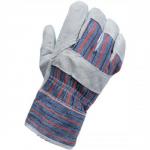 CPD Work Gloves Pair Rigger Style All-purpose Leather and Cotton 51mm Cuff One Size Ref VBLL17