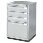 Bisley Multidrawer Cabinet 1 Filing and 3 Stationery Drawers W470xD470xH711mm Goose Grey Ref IF3