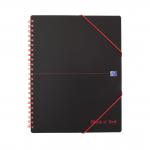 Black n Red Meeting Book Plastic Wirebound Rear Elasticated 3-Flap Folder A4plus Ref 100104323 [Pack 5]