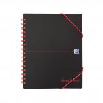 Black n Red Meeting Book Plastic Wirebound Rear Elasticated 3-Flap Folder A5plus Ref 100100893 [Pack 5]
