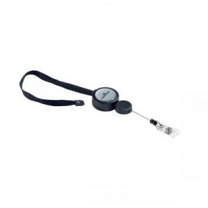 Cheap Stationery Supply of Durable Badge Reel Plus Textile Necklace Retractable for Punched Hole Badges Black 8229/01 Pack of 10 Office Statationery