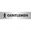 Gentlemen Sign Brushed Aluminium Acrylic 190x45mm