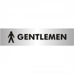Gentlemen Sign Brushed Aluminium Acrylic 190x45mm