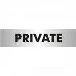 Private Sign Brushed Aluminium Acrylic 190x45mm
