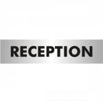 Reception Sign Brushed Aluminium Acrylic 190x45mm