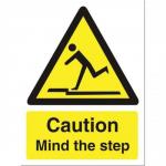 Stewart Superior Caution Mind The Step Sign Self Adhesive Vinyl 150x200mm Ref WO131SAV