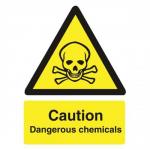 Stewart Superior Caution Dangerous Chemicals Sign Self Adhesive Vinyl 150x200mm Ref WO142SAV