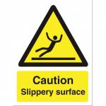 Stewart Superior Caution Slippery Surface Sign Self Adhesive Vinyl 150x200mm Ref WO134SAV