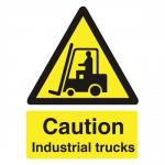Stewart Superior Caution Industrial Trucks Sign Self Adhesive Vinyl 150x200mm Ref WO135SAV
