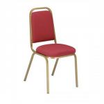 Trexus Banqueting Chair Upholstered Stackable Seat W390xD390xH460mm Burgundy with Gold Frame